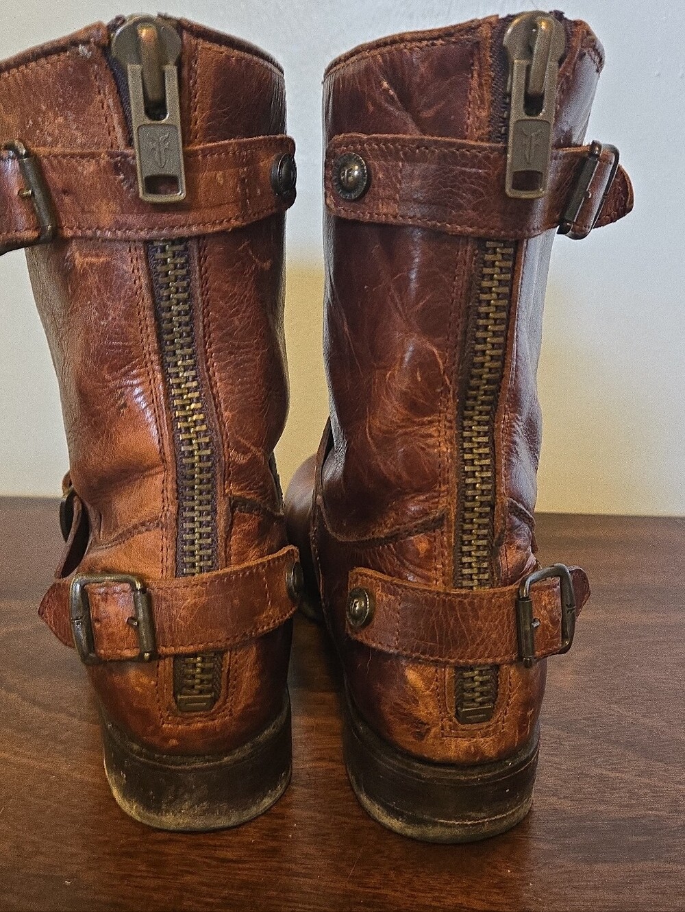 FRYE Veronica Short Boot Leather Antique Brown Womens 9 - Picture 6 of 11